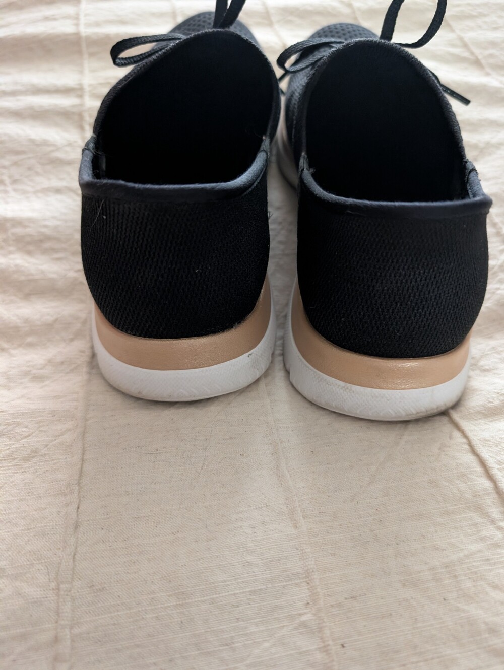 Skechers Black Knit Slip-On Sneakers with Rose Gold Accent - Picture 5 of 7